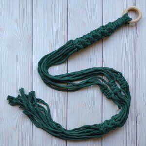 NEW! Green Boho Macrame Plant Hanger | Hanging Planter Indoor Garden Home Decor